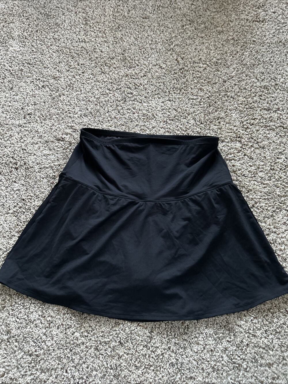 Lands End 16W Ultra High Waisted SWIM SKIRT Black swim Suit Bottom F26